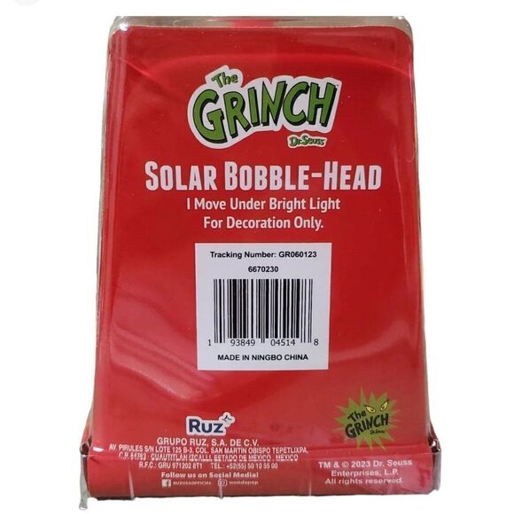 New! Mean ole Mr. Grinch Bobble Head Doll for Wherever you go! - Picture 2 of 3